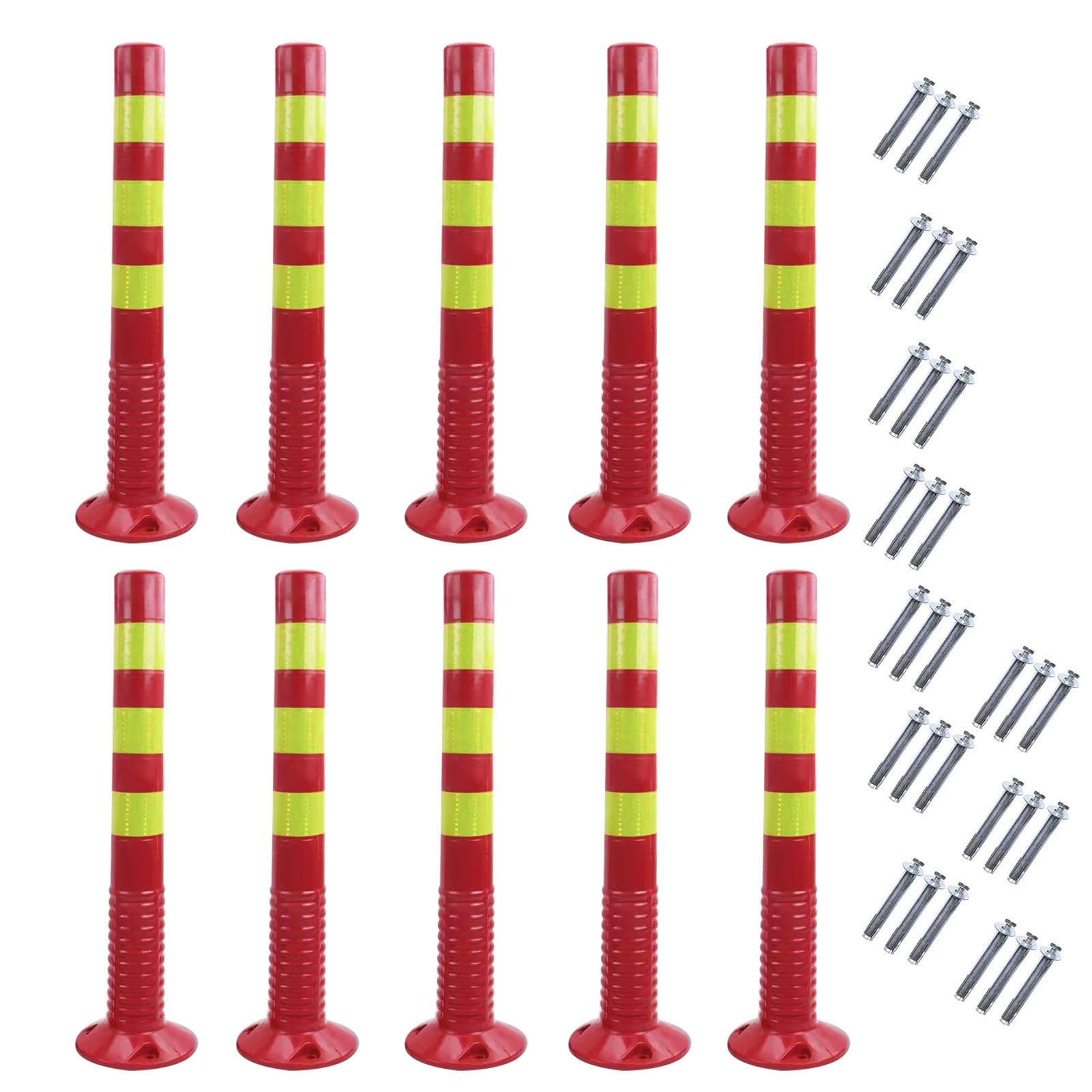 WQPMNYG Parking Bollards - 77cm Flexible Traffic Delineator Post Cones for Driveway and Garage Safety Barrier