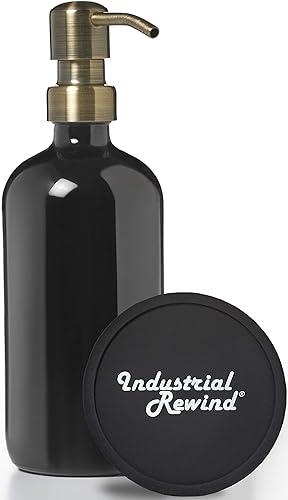 Vista 25 de Dispensador de jabón de vidrio blanco con bomba de metal negro, tarro de vidrio de 16 onzas para jabón líquido, loción o champú (blanco/negro FH)