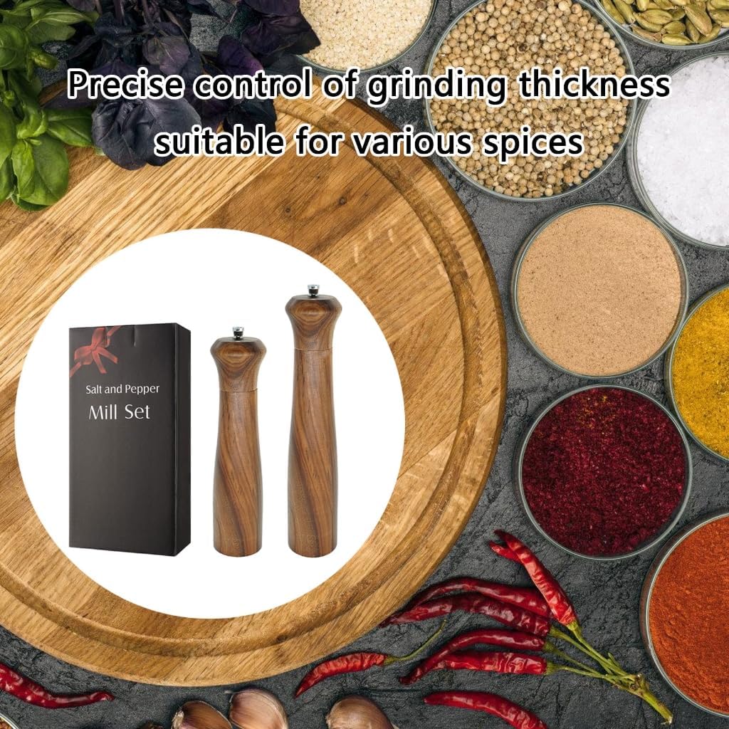 Manual Wood Peppers Grinder Durable Salt Peppers Mill with Ceramic Grinder