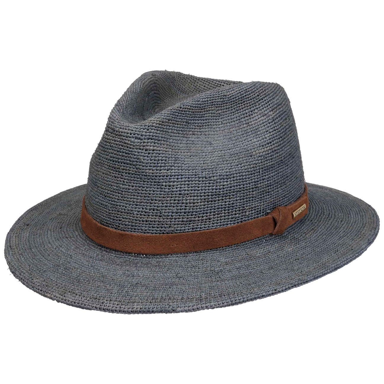 Stetson Maradino Travellerhut Häkel Raffiastroh Ledergarniturband Damen Herren Frühling Sommer