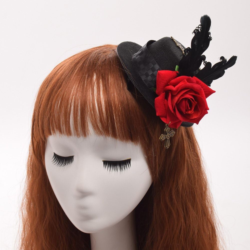 GRACEART Steampunk Mini Top Hat for Women Headwear Costume Accessories - Image 2