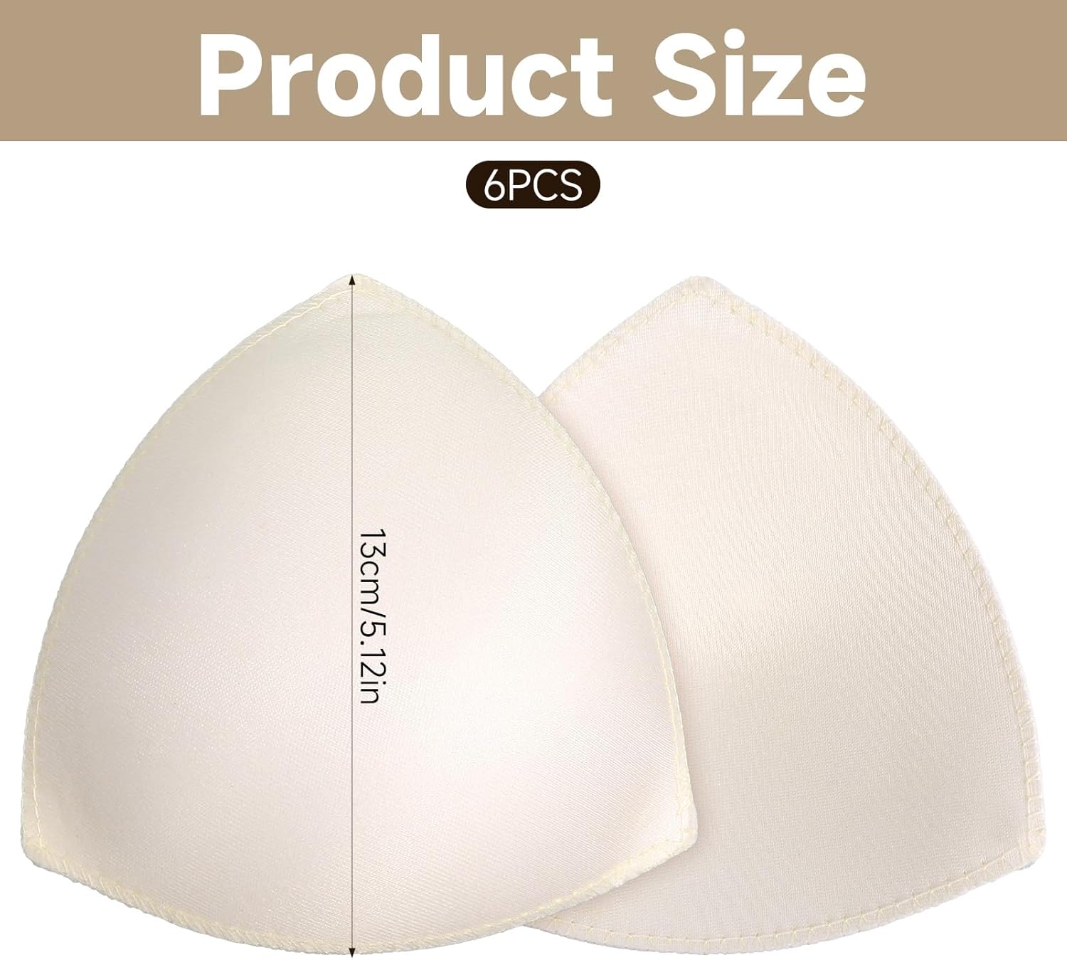 Larrel 3 Pairs Bra Pads Inserts, Soft Sewed Bra Padding Insert Breathable Removable Breast Pads for Sports Bras Swimwear Swimsuit Dresses Bralettes - Image 2