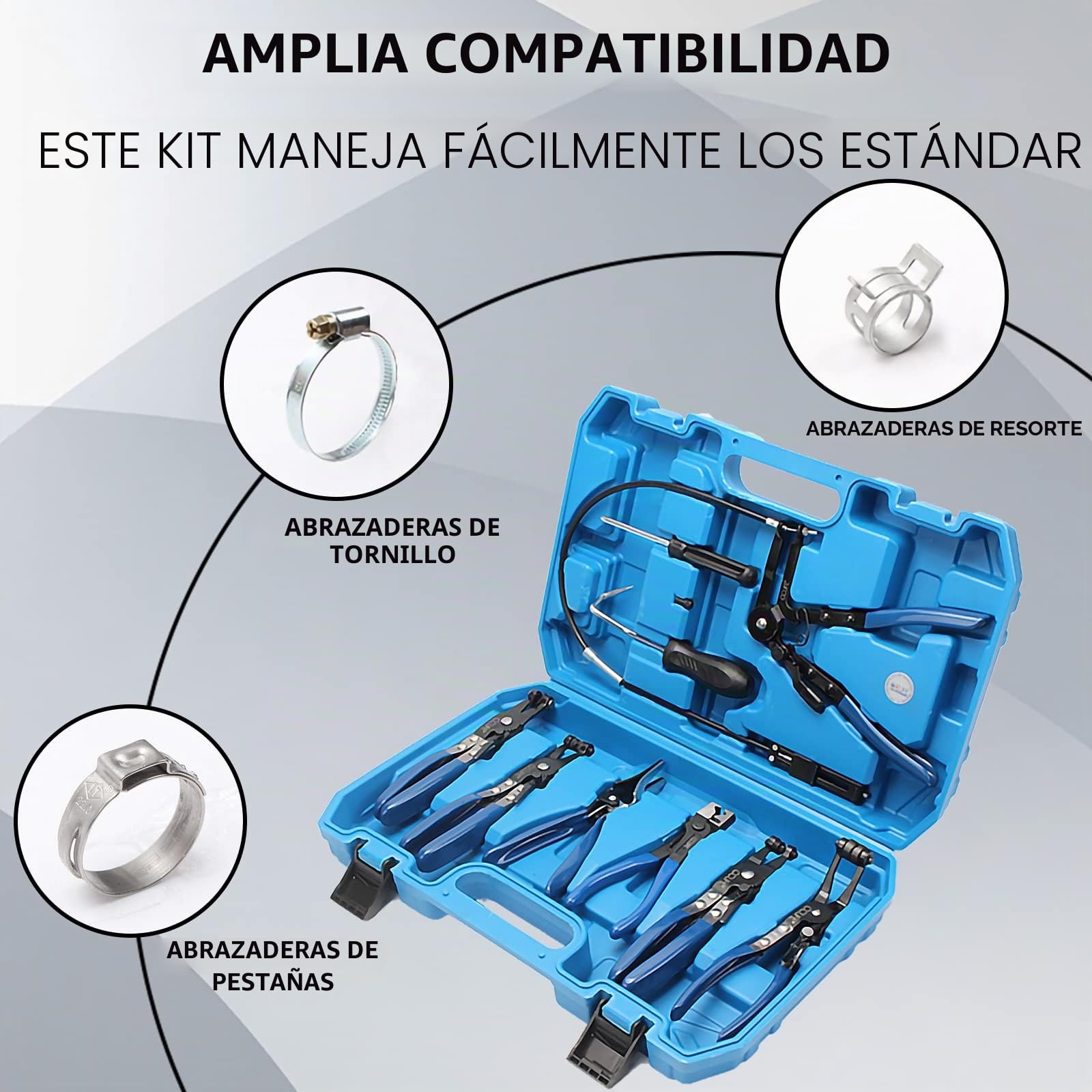 CCLIFE 11 piezas alicates abrazaderas coche de manguera para abrazaderas