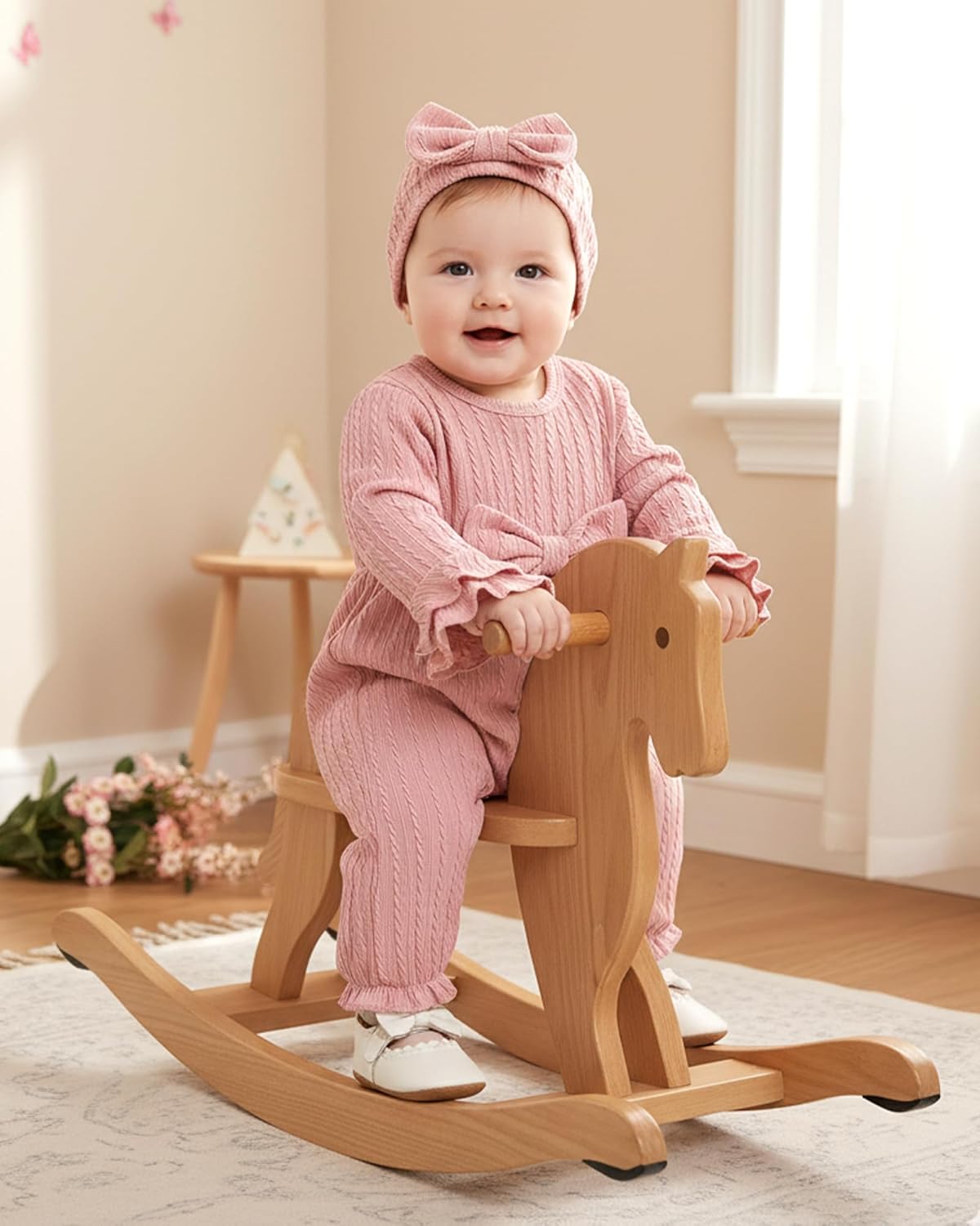 Mioglrie Newborn Baby Girl Clothes Long Sleeve Romper Infant Fall Winter Outfits Floral Hat Jumpsuit Preemie Girl Clothes - Image 3