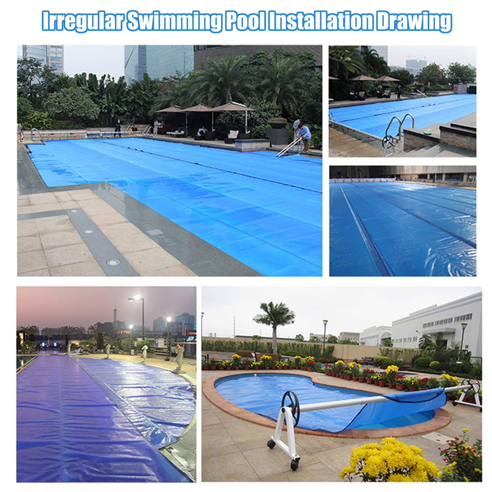 Cobertor Solar Piscina Cubierta Solar Enterrada Sobre El Suelo - Cubierta De Invernadero SPA, Cubierta De Calefacción De Aislamiento Térmico Retráctil, Cubierta De Piscina De Calefacción Para Natación