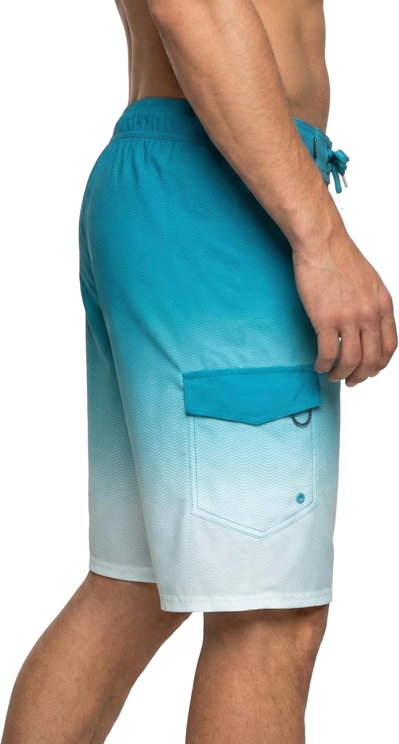 Rokka&Rolla Men's Swim Trunks 9" Quick Dry Stretch Board Shorts Beach Swimwear