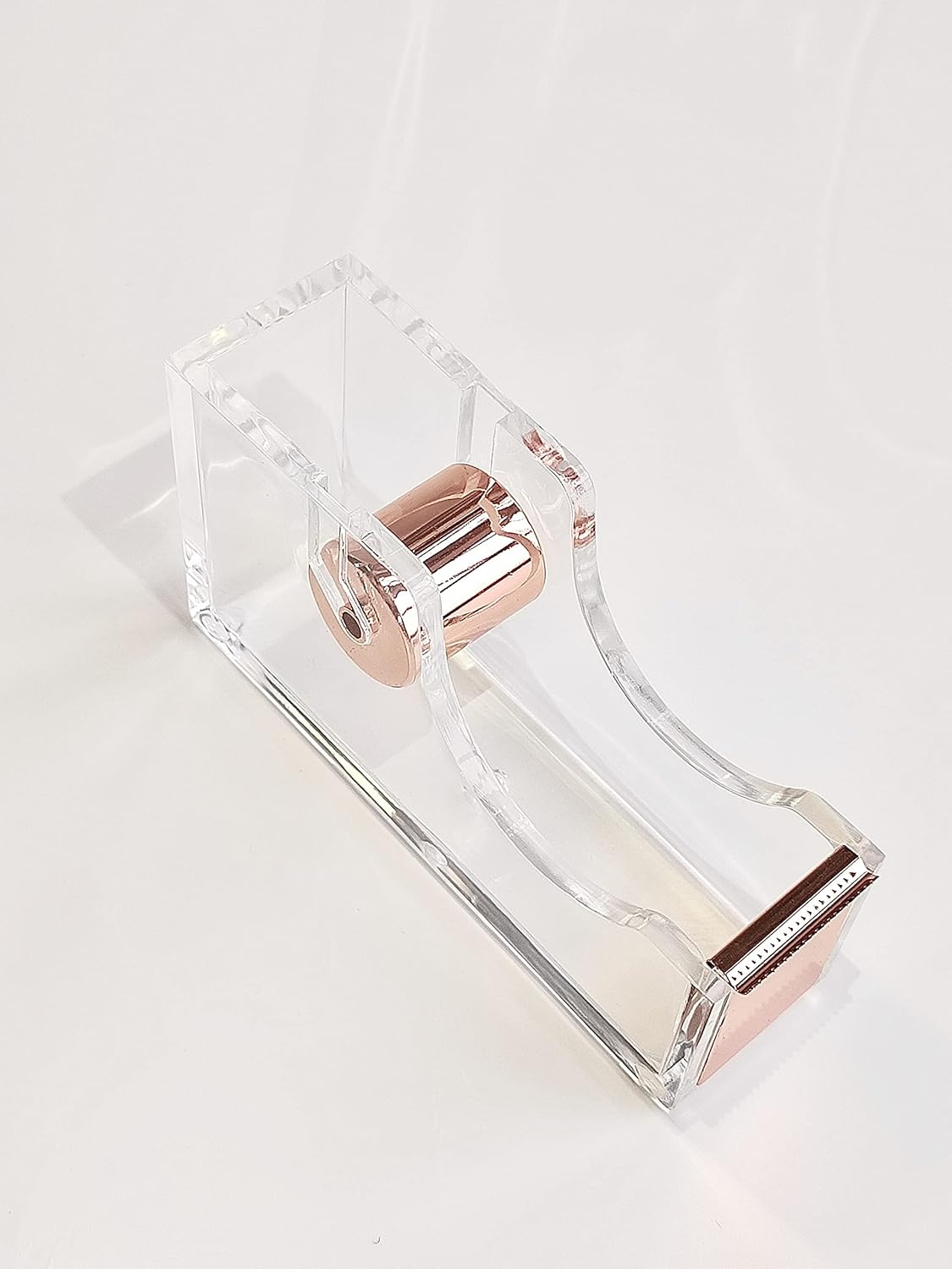 JSM Acrylic Tape Dispenser, Transparent Shell is Available in Gold, Super Suitable for Office Supplies (Rose Gold) : Office Products