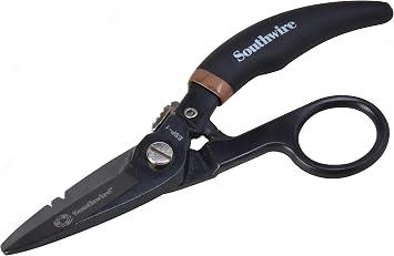 Southwire Pro Datacomm Snips - Engineered for Precision & Control - Spring-Loaded Blade - Double-Dipped Textured Grip - Serrated Cutting Edge