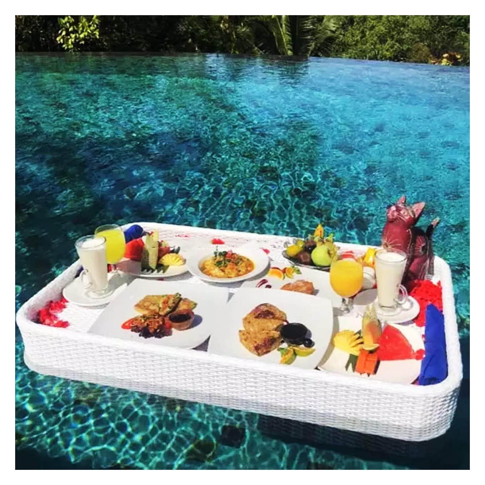 Swimming pool floating bar, Swimming Pool Floating Tray Table Swimming Pool Floats,(White)