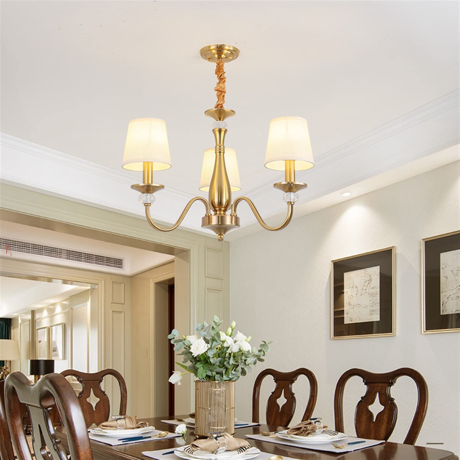 Lampes suspendues vintage et lustre de plafond rustique 3 têtes lumière naturelle