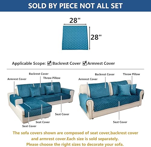 Miniatura 5 de Eismodra Fundas para reposabrazos, funda de sofá, fundas para respaldo, fundas antideslizantes para sillón para perros, gatos y mascotas, sofá