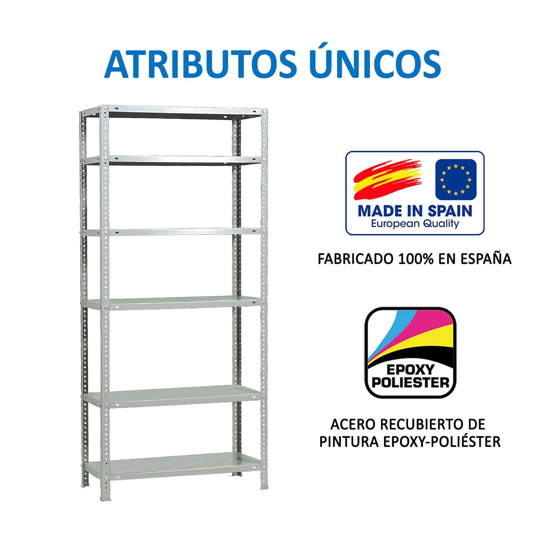 Simonrack Scaffale Metallo Garage, 6 Ripiani, 100 kg di Punto di Flessione, 2000x800x300 mm, Con Viti, Scaffalatura Garage, Bianco - Comfort