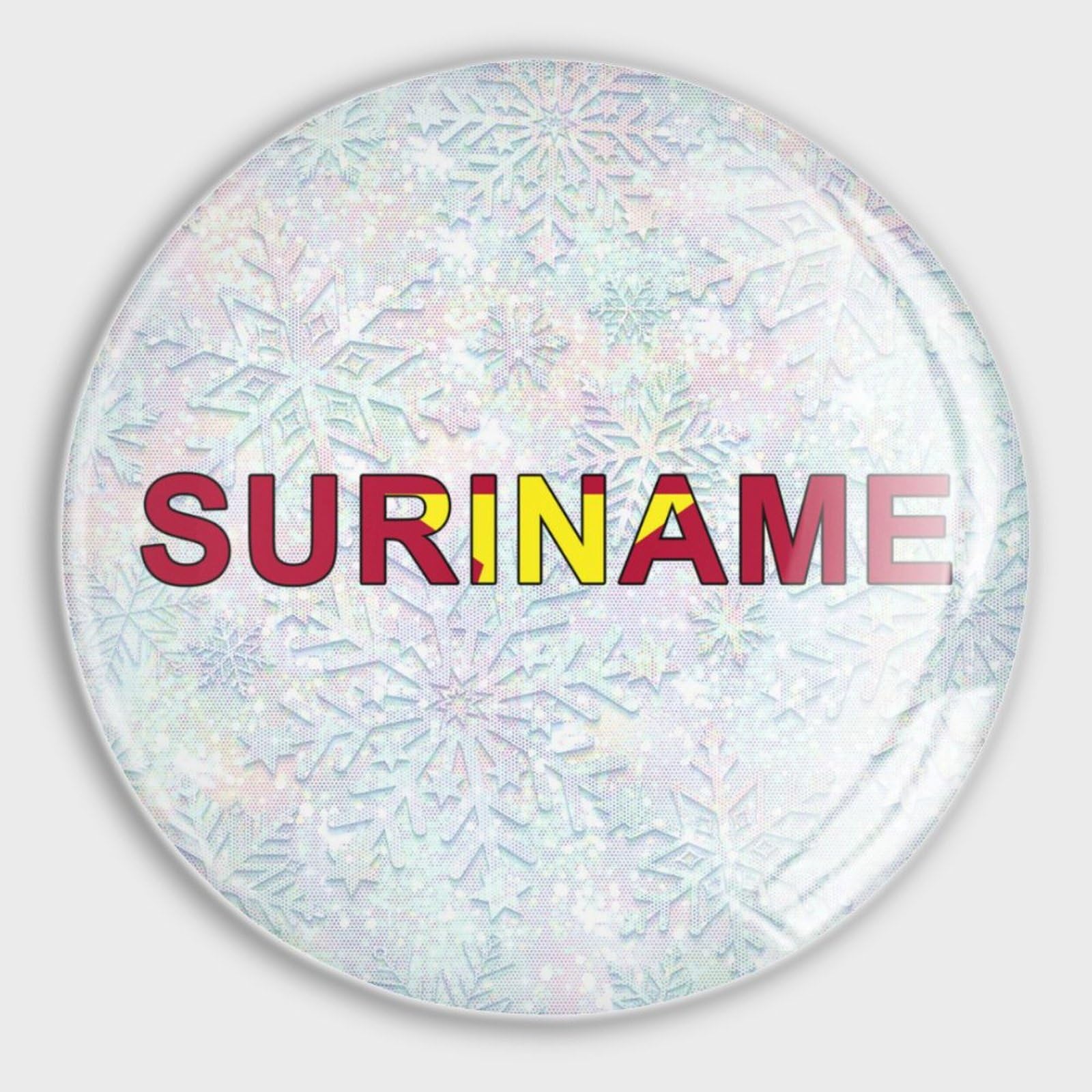 Aimants de réfrigérateur verre drapeau Suriname déco patriotique cuisine et tableau noir x4