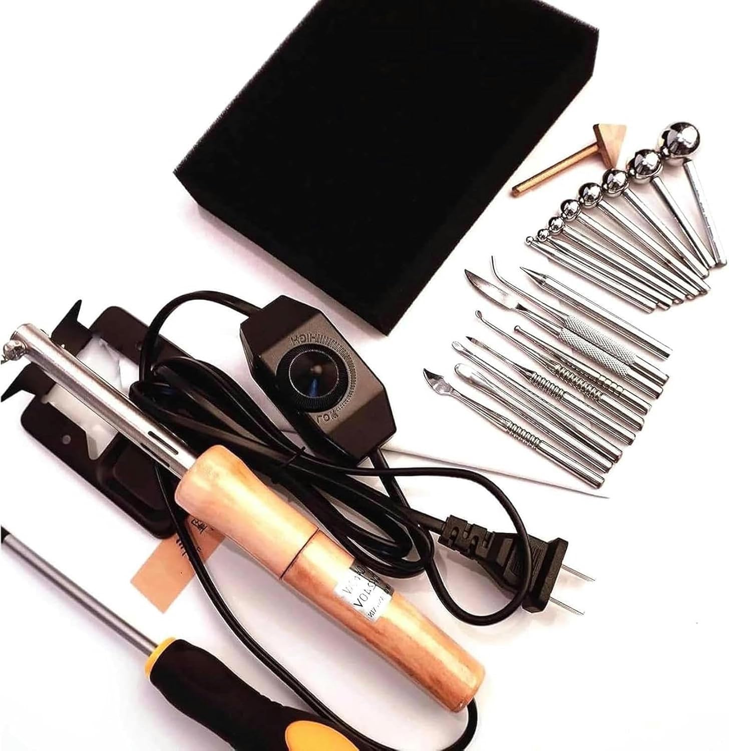 Electric Fabric Flower Maker, with 18 Ironing Heads Artificial Flower Ironing Machine, Heated Handle - DIY Cloth Fabric Flower Making Tools, Decorative Artificial Flowers