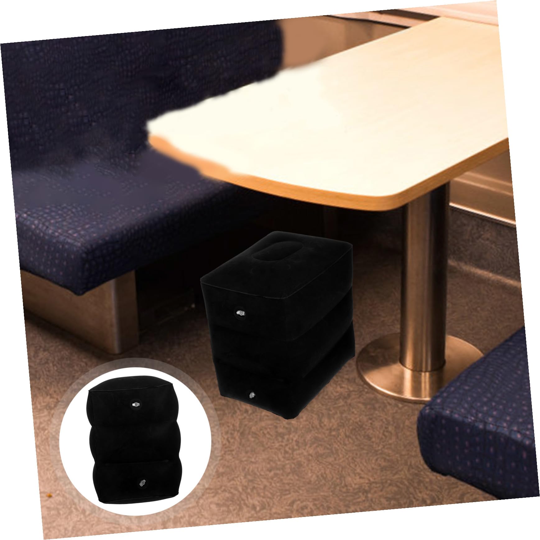 Zerodeko Cuscino Poggiapiedi Gonfiabile per Aereo Accessorio Essenziale da Viaggio Supporto per Gambe Facile da Trasportare e Pulire