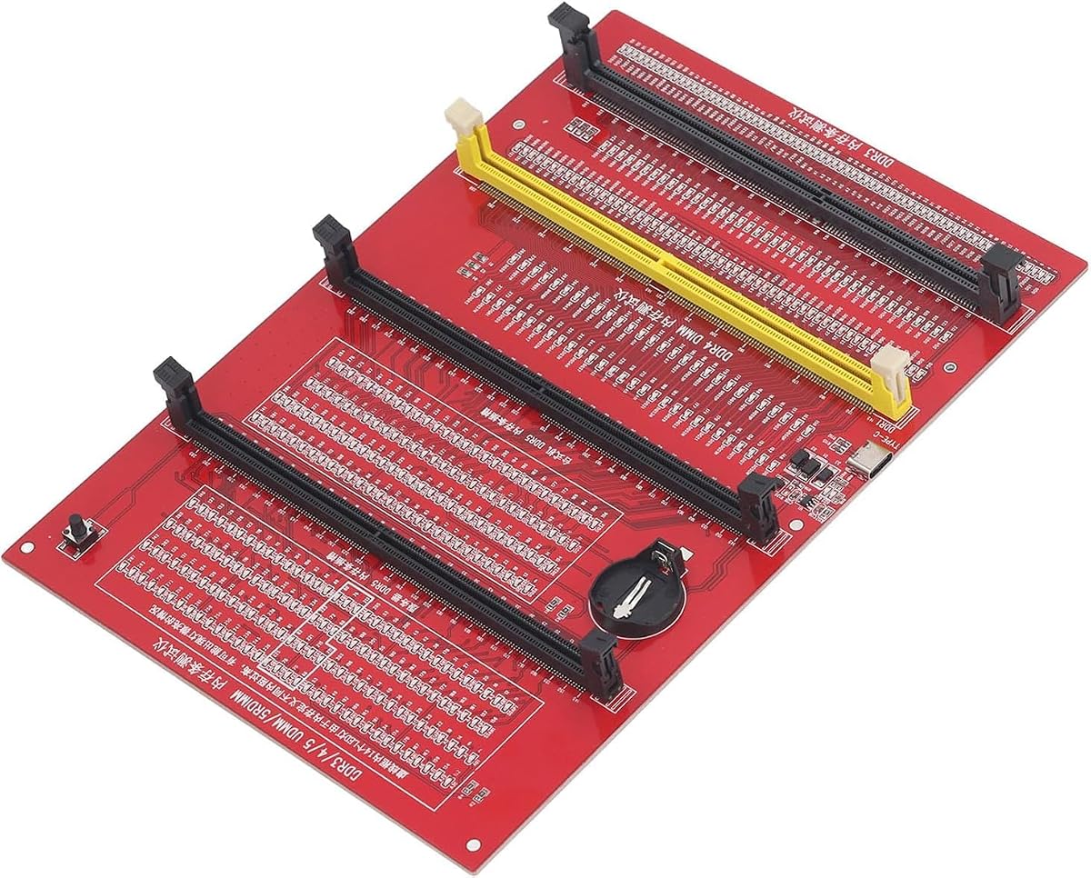 4-in-1 DDR3/DDR4/DDR5UDMM/DDR5RDIMM Memory Diagnostic Tester Card Universal RAM Module & Motherboard Slot Analyzer Kit for Desktop and Server Computer Maintenance Repair