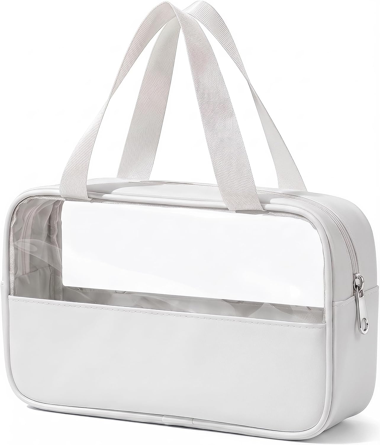 Clear Makeup Bag Travel Toiletries Bag, Toiletry Bags for Women(white)