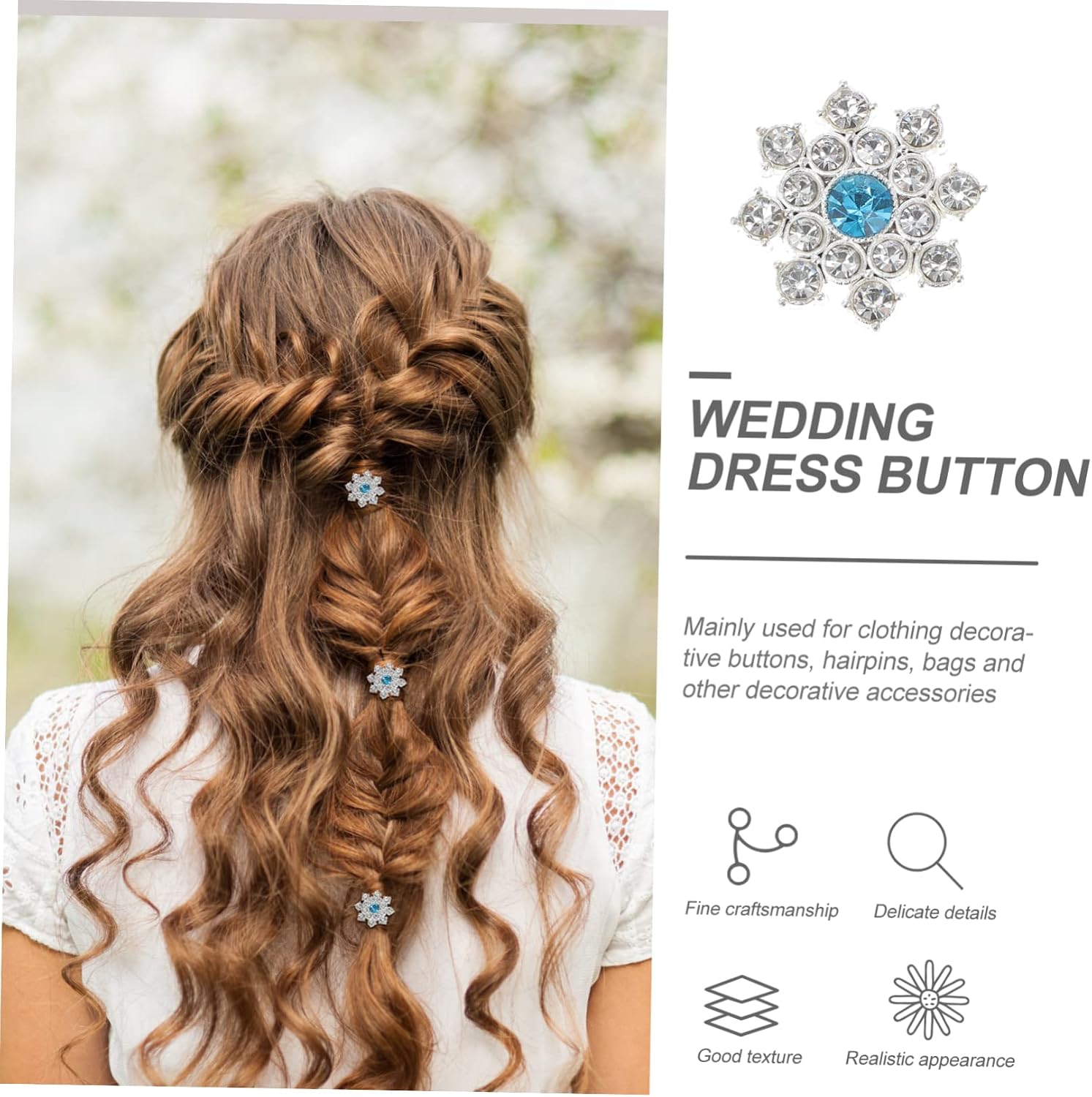 30pcs Rhinestone Snowflake Applique Embellishments for DIY Crafts Wedding Dress Buttons Hair Accessories and Brooches Elegant Crystal Flower Decorations