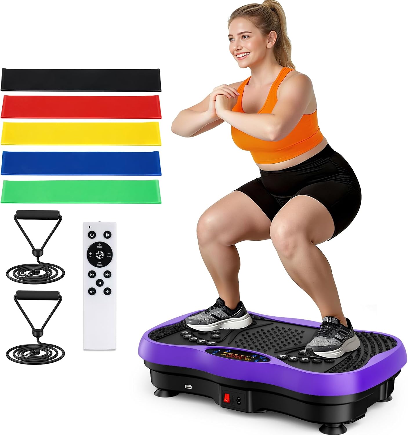 Plataforma vibratoria para ejercicio GLYLF morada miniatura 1