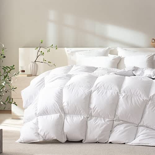 Hungarian Down Feather Comforter King Size,Hotel Style Bedding Comforter,1200TC,100% Organic