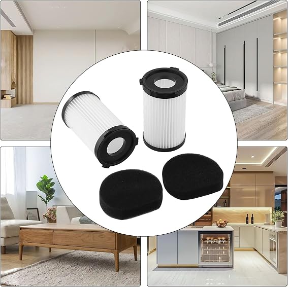 High Efficiency Washable Filters for TECHWOOD TAS-9055, TAS-9035 and VA20 Vacuum Cleaners, 99.97% Particle for Pet Hair and Dust, Reusable Replacement Parts with Sponge, 2 or 4 Pack