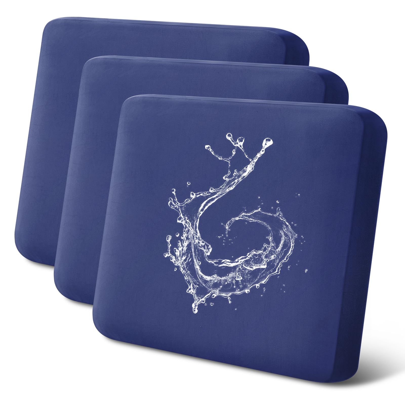 smiry Waterproof Couch Cushion Covers, Stretch Replacement Sofa Cushion Covers, Soft Seat Cover Elastic Furniture Protector for Pets, Kid (3PC, Navy)