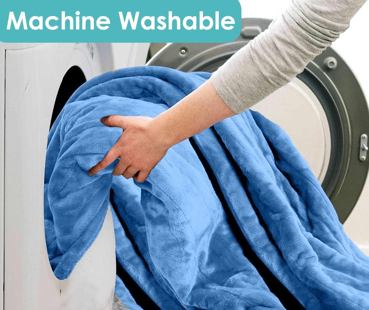 Electric Throw Heated Blanket - 50" x 60" Blue Fast Heating Blanket, 10 Heat Levels, 4 Hours Auto Shut-Off - Electric Blanket Throw Portable Heated Lap Pad - Machine Washable Heated Throw Gift… : Home & Kitchen
