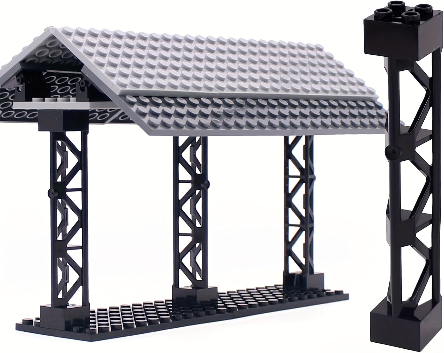 Classic Bulk Support Beam, 50 Pieces Dark Gray Support 2x2x10 Girder Triangular Vertical, Compatible with Lego Parts and Pieces Support Beam(Color: Dark Gray)