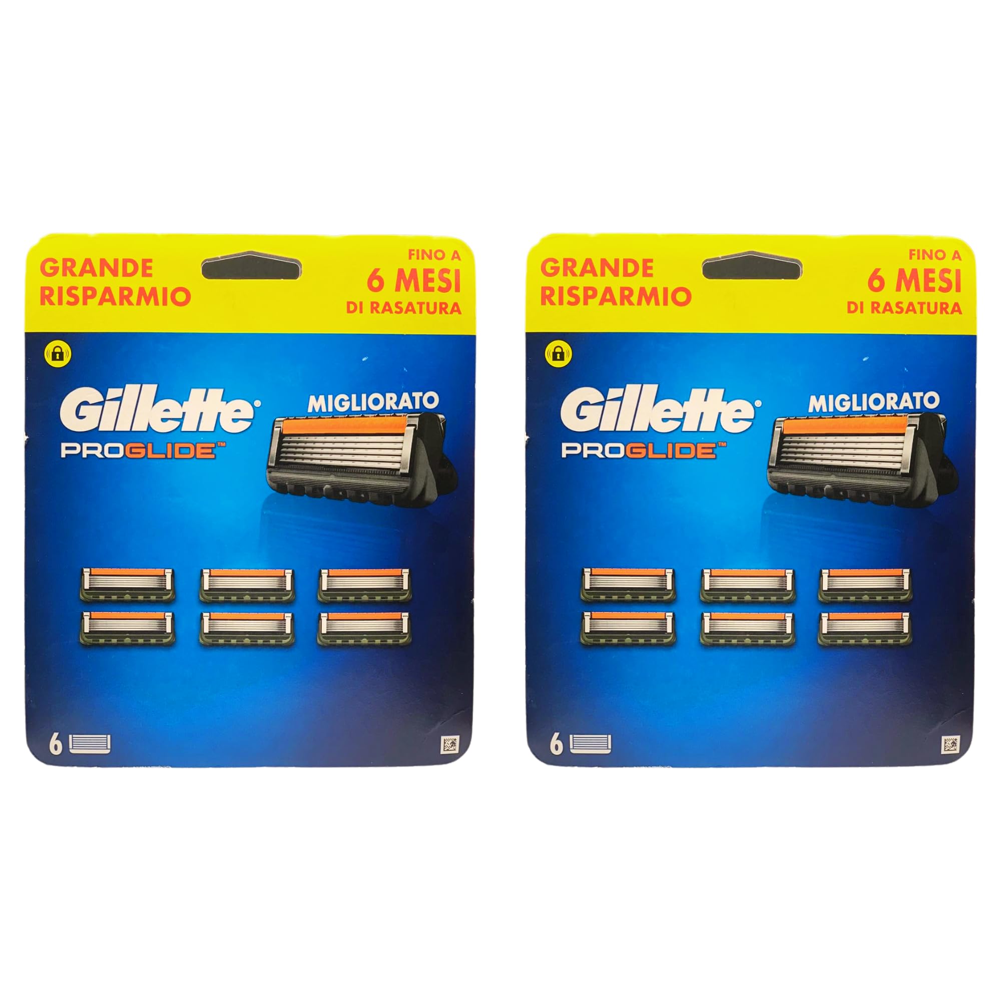 2x Confezione Grande Risparmio da 6 Lamette di Ricambio PROGLIDE, per Rasoio, Fino a 6 Mesi di Rasatura
