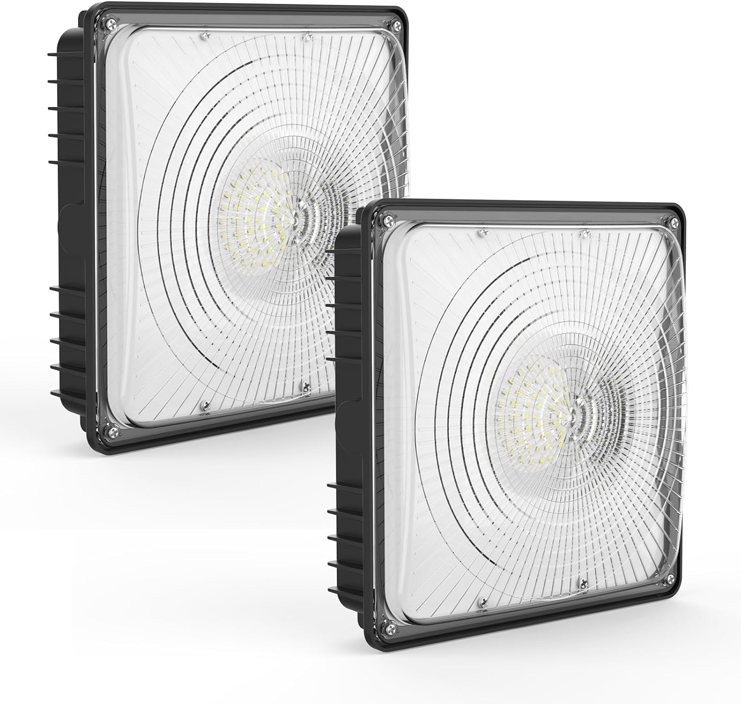 LED Canopy Light 70W,10"x10" Square Gas Station Light with Selectable CCT (5700K/5000K/4500K/4000K/3000K), 1-10V Dimmable,Canopy Lights for Garage Barn, ETC&DLC Listed (70W 2Pack)