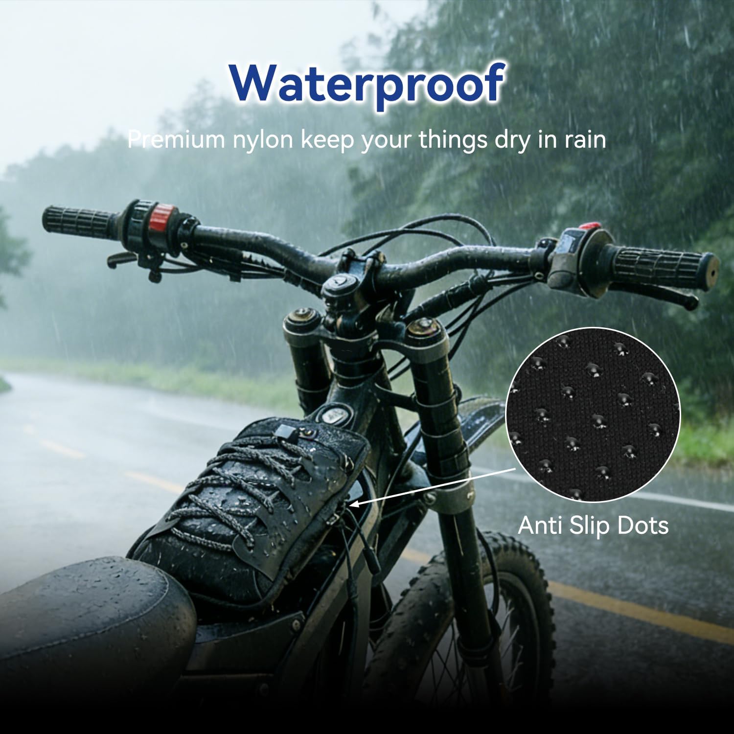 Dirt Bike Battery Cover Storage Bag Replacement for Surron Light Bee X S Hyper Bee Segway X260 X160 E-Ride Pro Talaria Sting MX3 MX4 XXX, Electric Bike Front Frame Bag with Carabiner Keychain