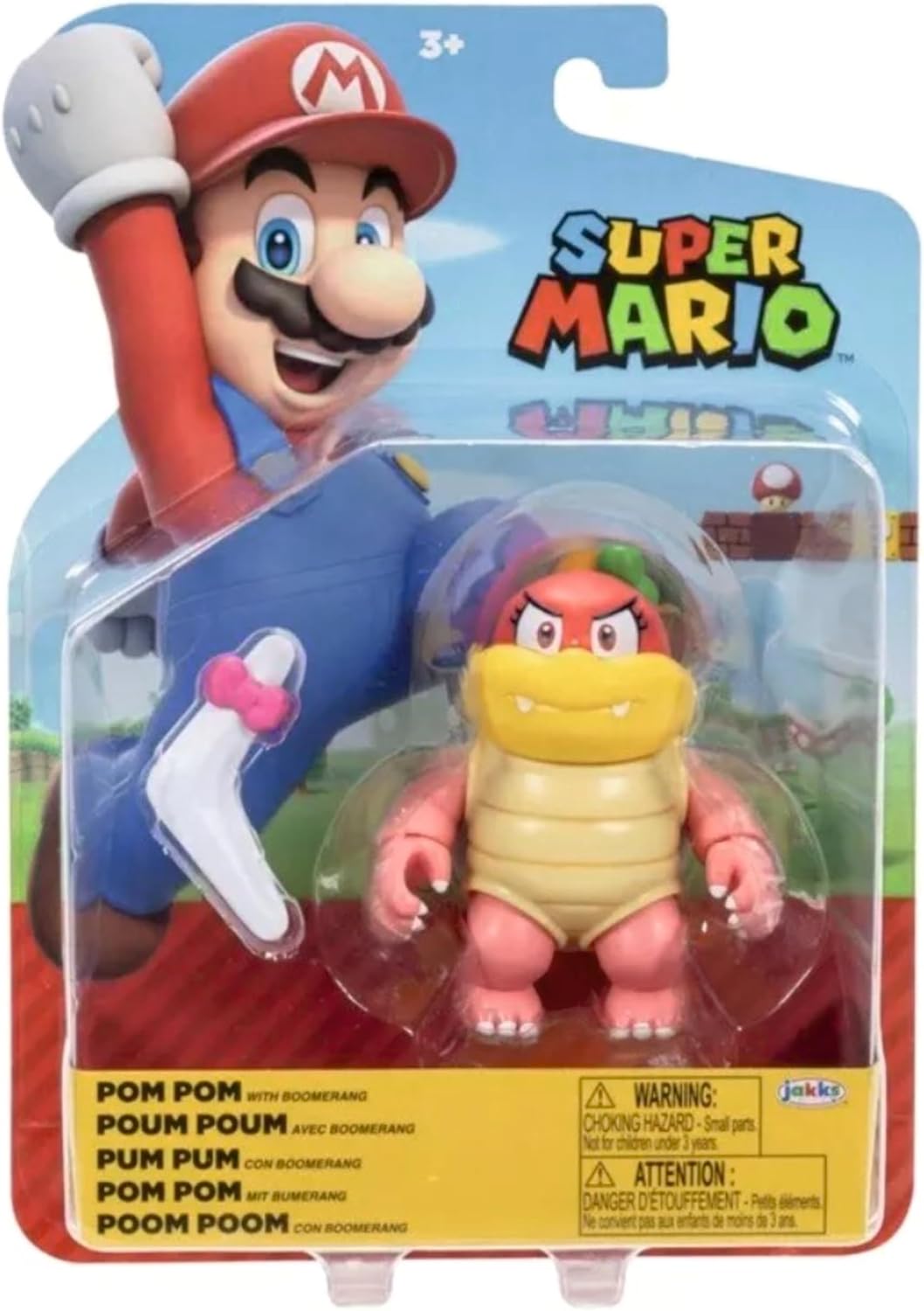 Jakks Pacific Super Mario 4 inch Action Figure Pom Pom with Boomerang