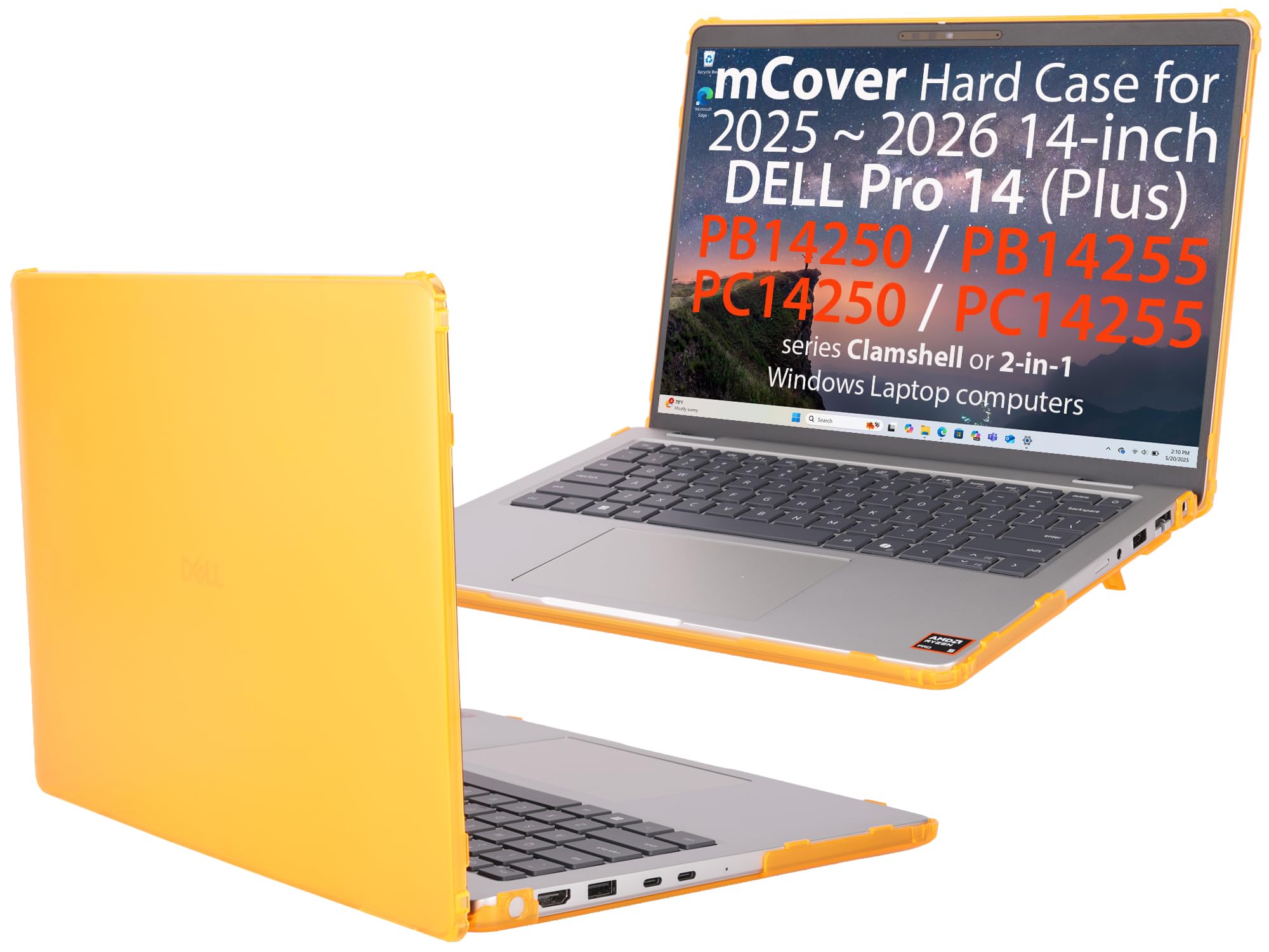 mCover Case ONLY Compatible for 2025-2026 14" Dell Pro 14 Plus PB14250 PB14255 and Pro 14 PC14250 PC14255 Windows PC (NOT Fitting Any Other Dell Models)- Clear — view 14
