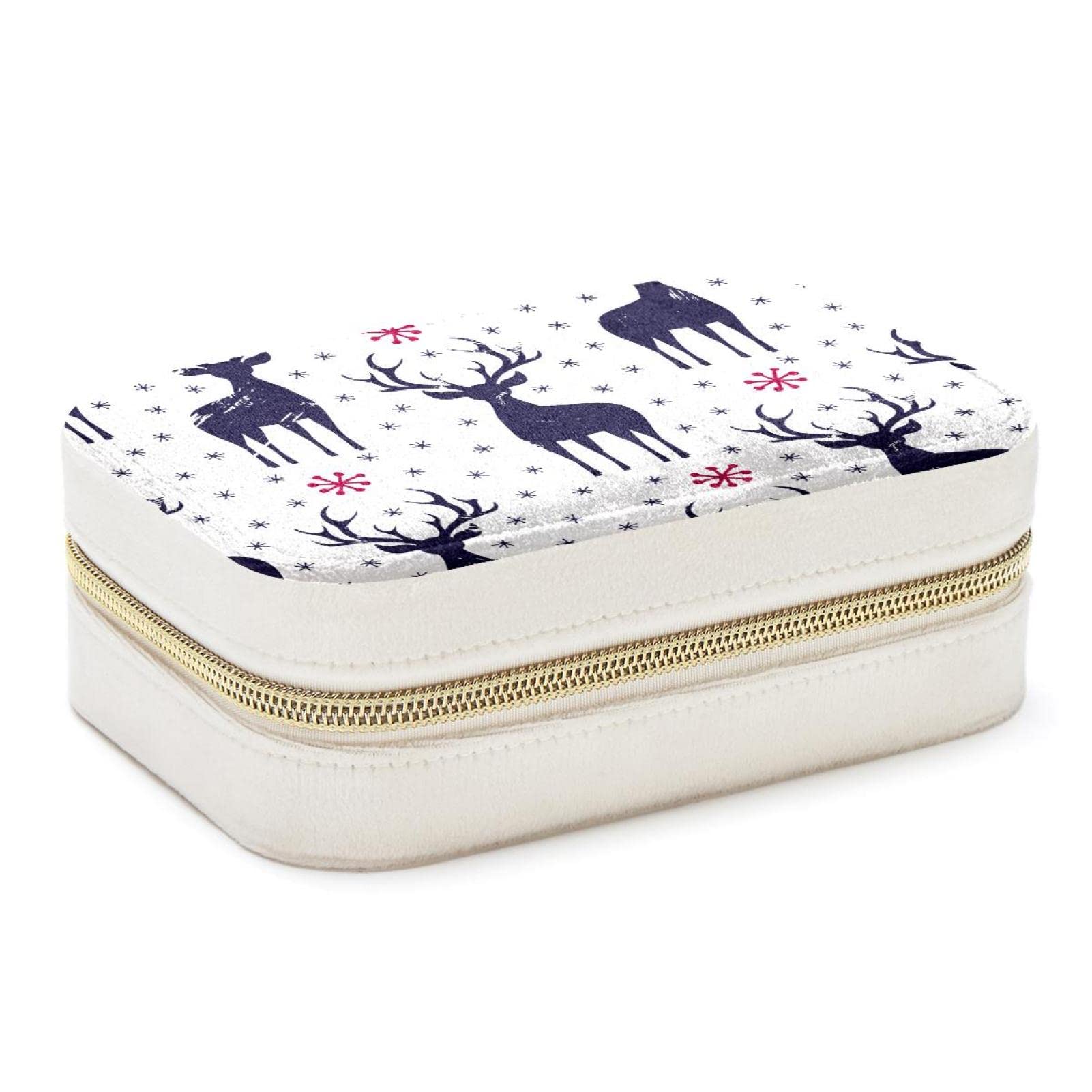 Boîte à bijoux portable flocon de neige, écrin de voyage pour filles