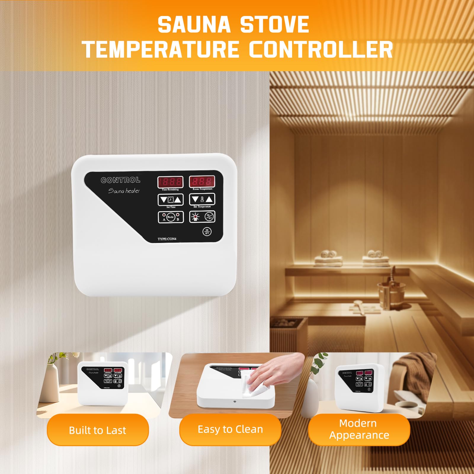 Termostato digital, 380V-415V, con cable de sensor de temperatura, para saunas privadas, spas