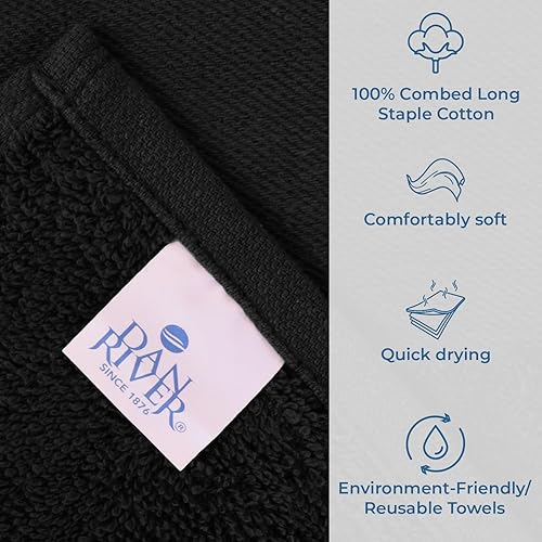 Miniatura 4 de DAN RIVER Lujoso juego de toallas navideñas 100% algodón, diseño bordado festivo, paquete de 3 piezas con tamaños de baño de 27 x 50, mano 16 x 26 y