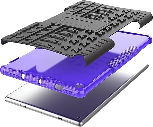 Miniatura 6 de Funda para tablet Kindle Fire HD 10 9 7 generación 2019 2017 lanzamiento Kickstand resistente (morado 1917)