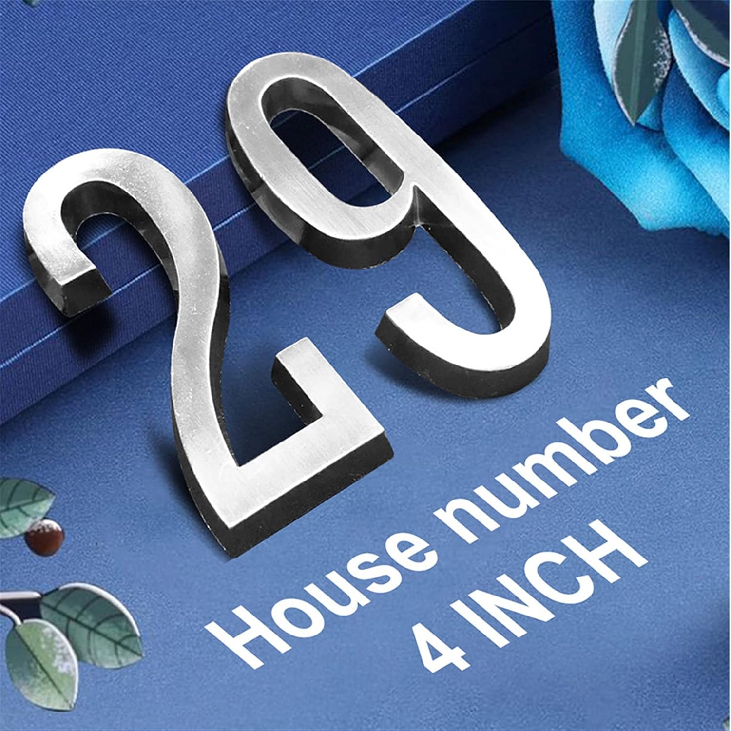 BREAKA 3D Floating House Sign Sticky 4" 101mm Height House Number Sticker House Number Door Sign Number Alloy Satin Mailbox Address Sign #0-9 (Size : 1)