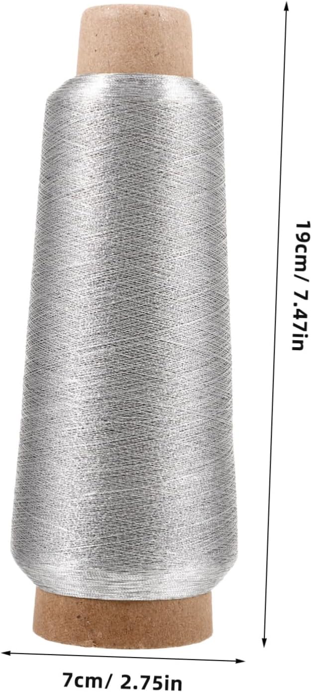 ERINGOGO Gold Embroidery Thread 150d 5000 Yard Spool Machine Embroidery Yarn Silver for Sewing