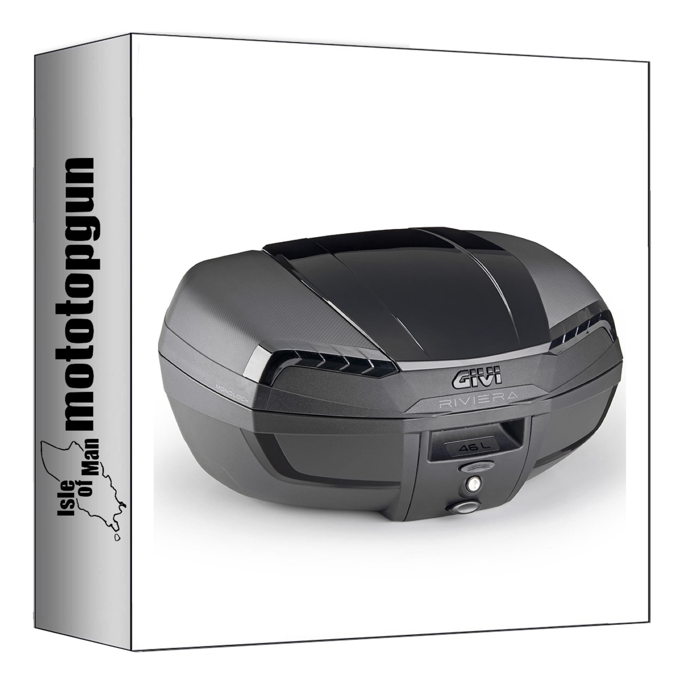 givi Top Case e46nb monolock Riviera Triple Black 46 lt + Support Compatible avec Triumph Trident 660 2021 2022 2023 2024 mototopgun e46nb + sr6419
