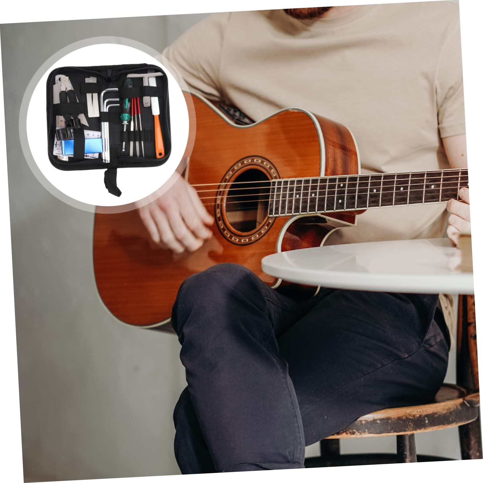 Kit de Limpieza y Mantenimiento de Guitarra, Hierro y Goma, Fácil de Transportar, Uso Profesional, para Cuidado de Instrumentos