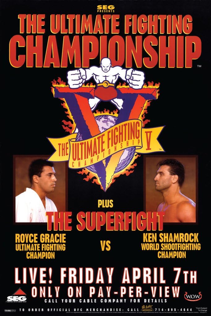 Pyramid America Official UFC 5 Royce Gracie Ken Shamrock Sports Cool Wall Decor Art Print Poster 12x18