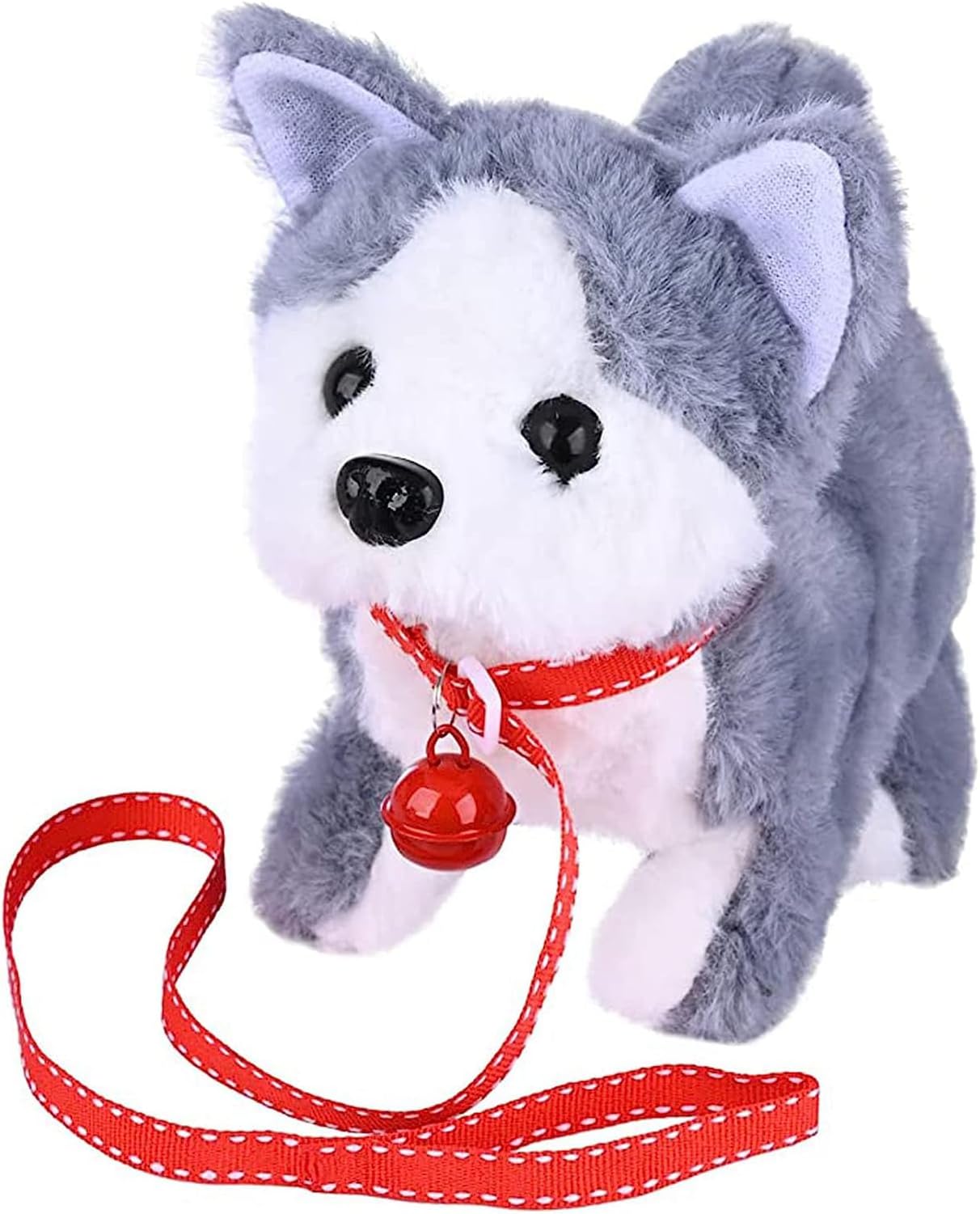 Xspring Plush Interactive Toy, Electronic Plush Puppy Dog Toy, Interactive Pet Dog, Electronic Pet Dog Can Walking, Tail Wagging, Barking, Stretching, Companion Animal for Kids (Plush Husky)