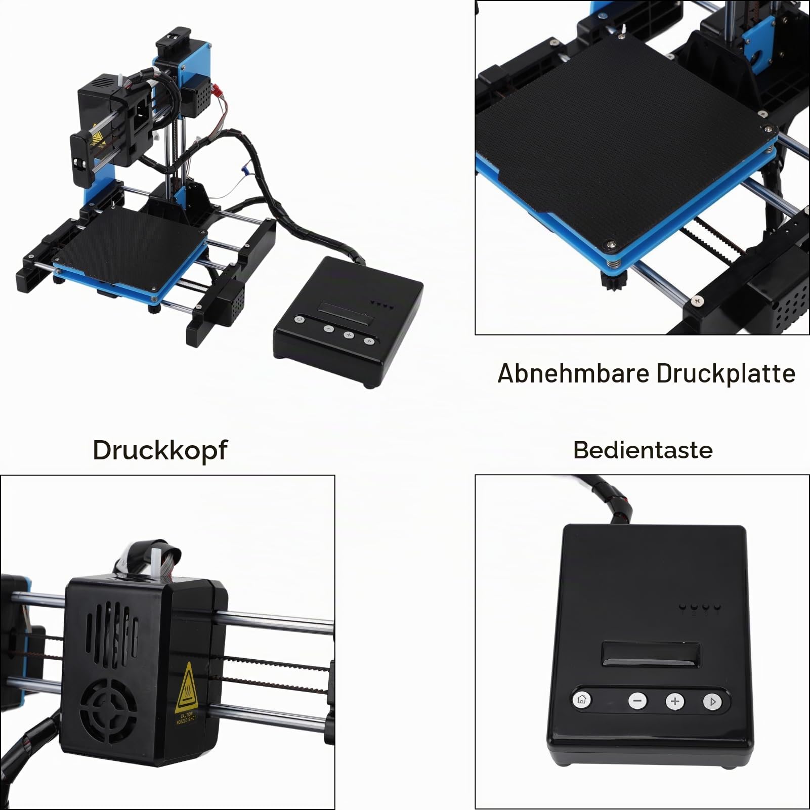 Mini 3D Drucker für Anfänger 10-40mm/s 3D-Druckmaschinen mit 1,75 Mm PLA Filament, 3D-Drucker mit 1-klick, Abnehmbare Magnetische Bauplatte, Druckgröße100x100x100mm