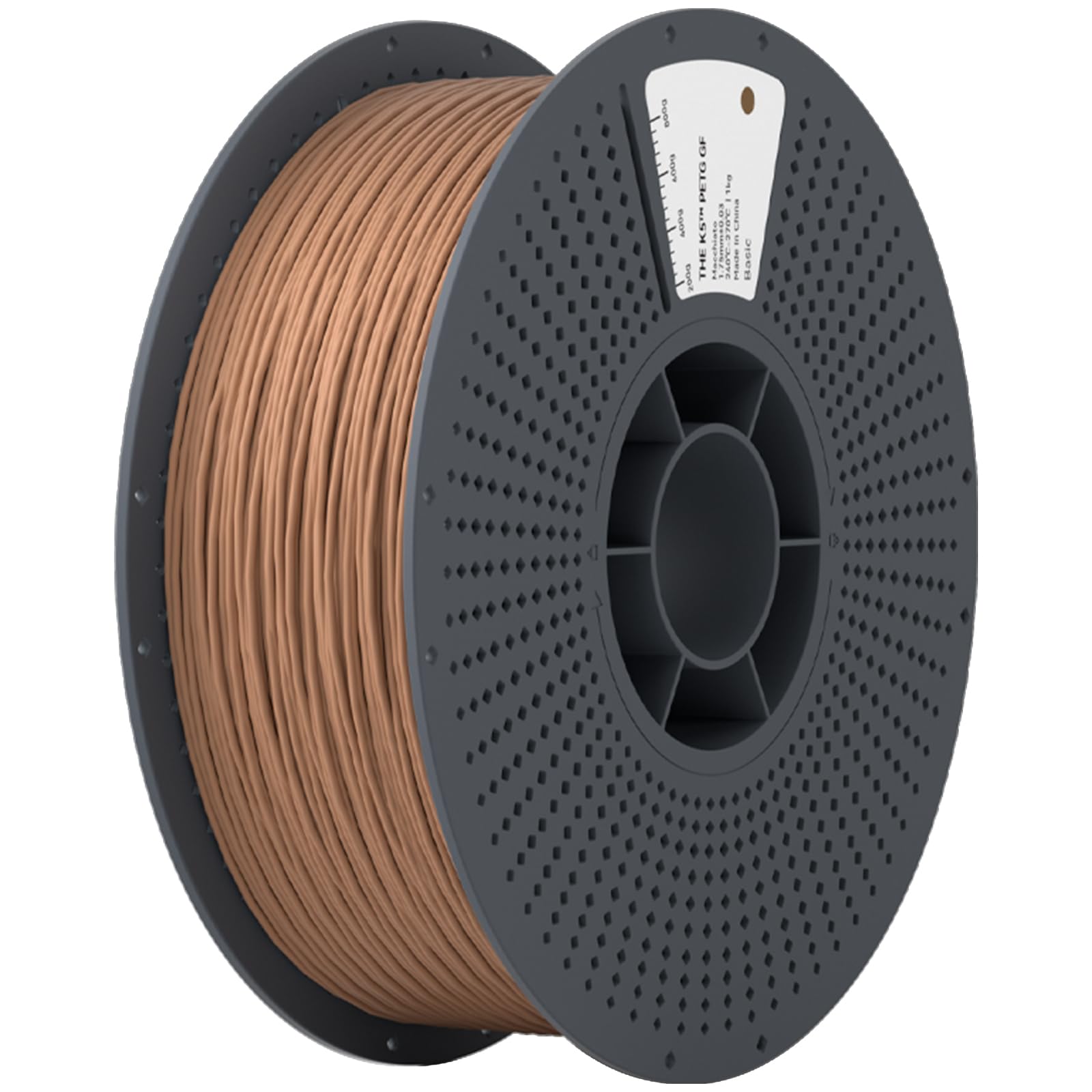 PETG-GF Glass Fiber Filled Filament 1.75mm | Water Resistant Matte Printer Material(Coffee Beans)