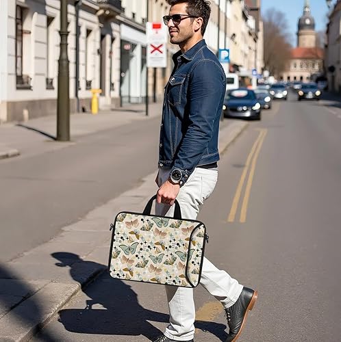 Miniatura 8 de RICHEN Bolsa de hombro para laptop de 17 pulgadas con asa para portátil de 15.61617.317.317.4 pulgadas (deseos de mariposas, 16-17.3 pulgadas)