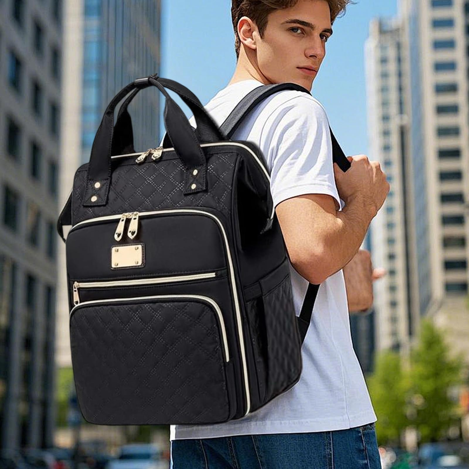 Zaino porta pranzo, borsa per computer portatile con scomparto | refrigerante, per donne e uomini, per lavoro, uso quotidiano, campeggio, ufficio, escursionismo, vacanze, picnic, scuola