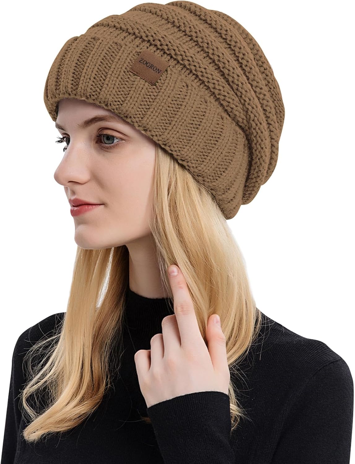 ZOORON Womens Winter Hat Slouchy Beanies for Women Cable Knit Winter Beanie Hats for Women Thick Cold Weather - Beanies Women