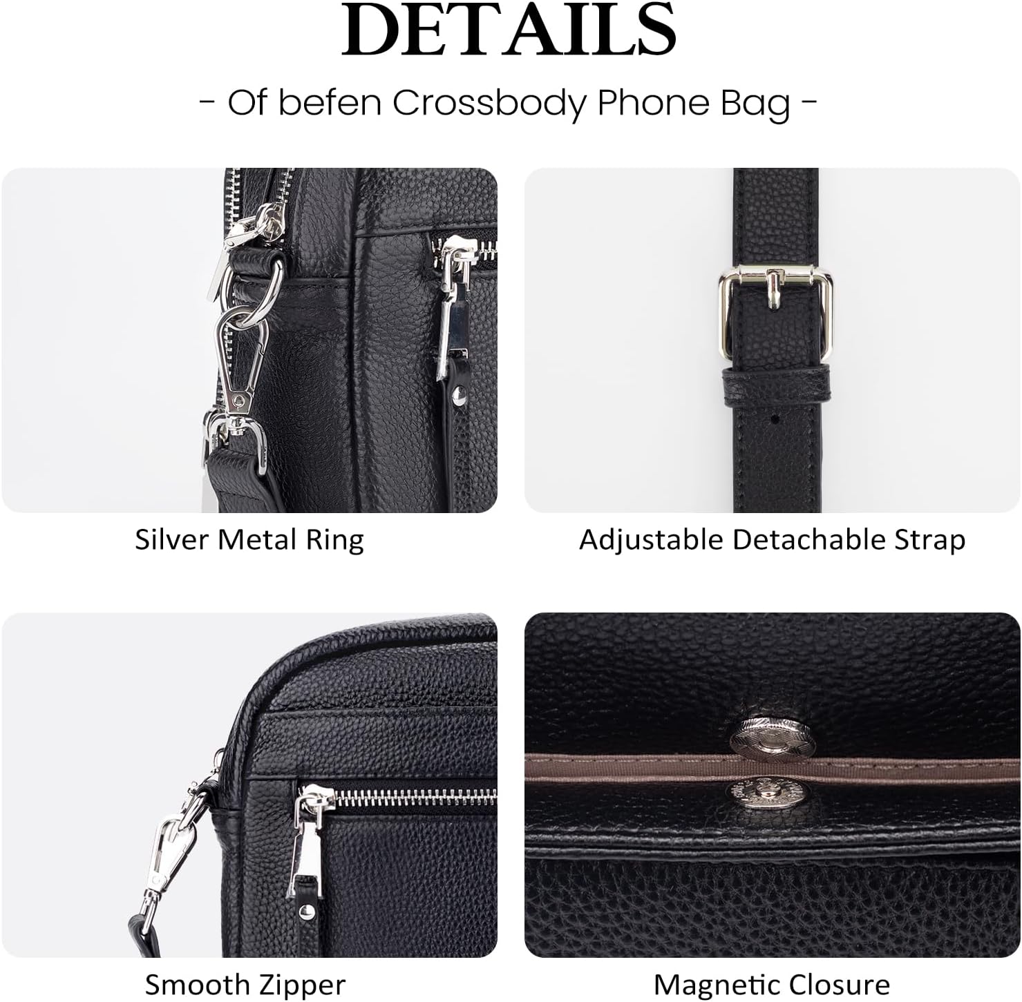 befen Genuine Leather Crossbody Bags for Women, Purses with Built in RFID Wallet Woman Camera Shoulder Bag Handbags | Genuine Leather, Built in RFID Wallet, Genuine Leather, Built in RFID Wallet - Image 8