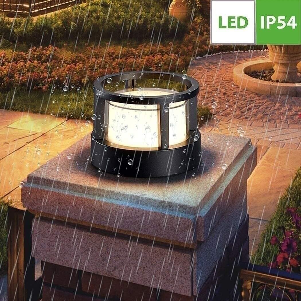 Lampa Cokołowa Lampa Zewnętrzna Filar Oświetlenie Zewnętrzne LED Wodoodporne Okrągłe Oświetlenie Ogrodowe Lampa Kolumnowa Mieszkaniowa Aluminiowa Lampa Słupowa Oświetlenie Krajobrazu Lampy Słupkowe La
